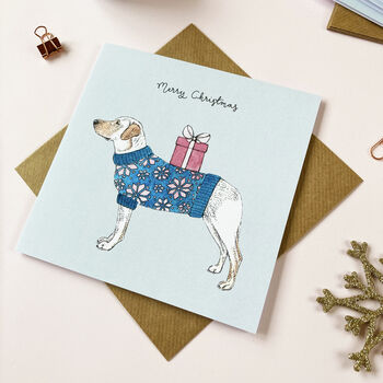 Festive Yellow Labrador Christmas Card, 2 of 2
