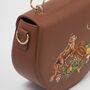 Fox And Pumpkin Embroidered Tan Saddle Bag, thumbnail 6 of 6