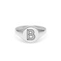 Personalised Facett Initial Silver Round Signet Ring, thumbnail 4 of 7