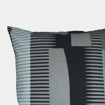 Square Combed Stripe Cushion Grey / Pewter / Black, 2 of 2