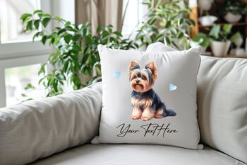 Personalised Yorkshire Terrier Hearts Cushion Cover, 2 of 2