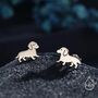 Sterling Silver Cute Sausage Dog Puppy Stud Earrings, thumbnail 7 of 12