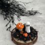 Mini Halloween Ghost On A Log Slice, thumbnail 2 of 5