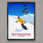 Mayrhofen Snowboard Poster, thumbnail 1 of 6