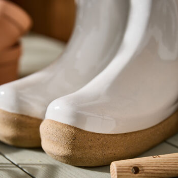 Personalised White Welly Boots Planter, 3 of 7