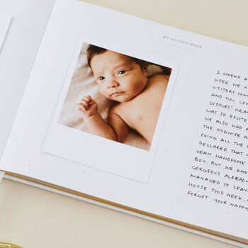 My Baby Journal Lullaby | Luxury Cloth Baby Memory Book With Gold Foil, 8 of 12