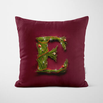 Christmas Garland Letter Alphabet Cushion, 6 of 11