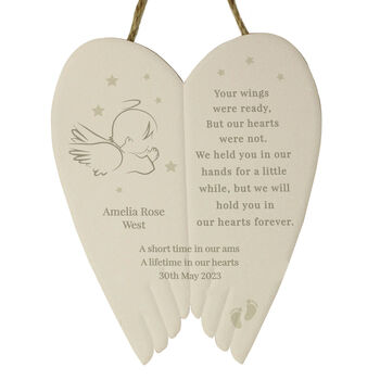 Personalised Little Angel Wings For Baby Loss, 3 of 3