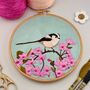 Cherry Blossom And Long Tailed Tit Embroidery Kit, thumbnail 6 of 9