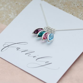 Family Birthstone Marquise Charm Necklace, 6 of 12