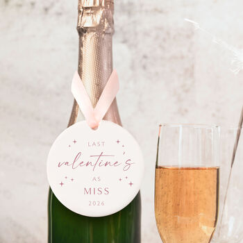 Last Valentines As A Miss Stars Design Bottle Tag Gift, 7 of 12