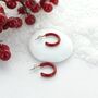 Enamel Christmas Hoop Earrings, thumbnail 4 of 5