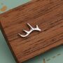 Sterling Silver Stag Deer Antler Stud Earrings, thumbnail 4 of 12
