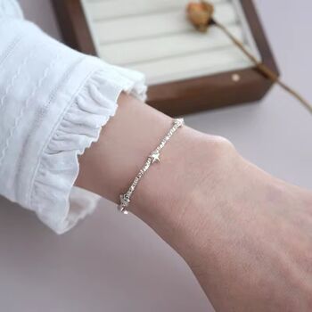 Zendaya White Silver Galaxy Stars Charm Gift Bracelet, 5 of 6