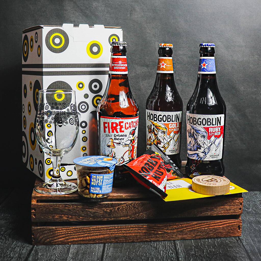 Real Ale Hobgoblin Beer Gift Set With Glass And Snacks By SpiritSmith