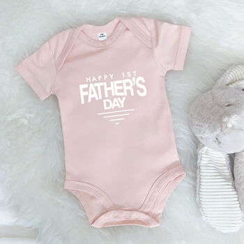 Happy 1st Father's Day Badge Babygrow, 2 of 10