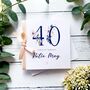 40th Birthday Card For Her, Navy With Pearls, thumbnail 1 of 6