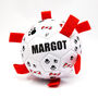 Personalised Dog Football Ball With Dog Tug Straps, thumbnail 6 of 7