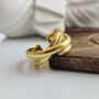 Gold Chunky Boho Cross Thick Statement Ring, thumbnail 2 of 3