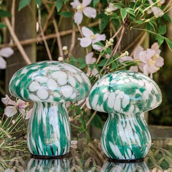 Green And White Mushroom Lamps, 2 of 8