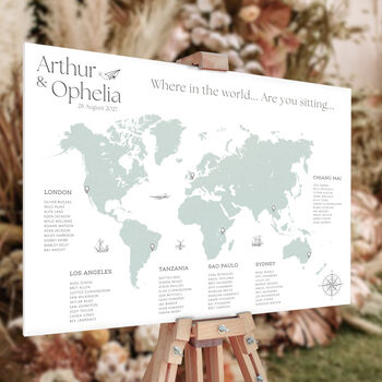 Wedding World Map Destination Table Plan, 3 of 8