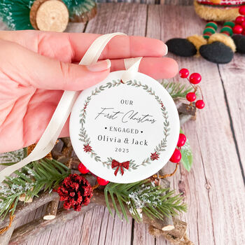Personalised Our First Christmas Engaged Gift Ornament, 4 of 7