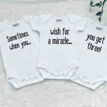 Triplet Baby Gifts | Triplet Baby Announcement Vests, 2 of 5