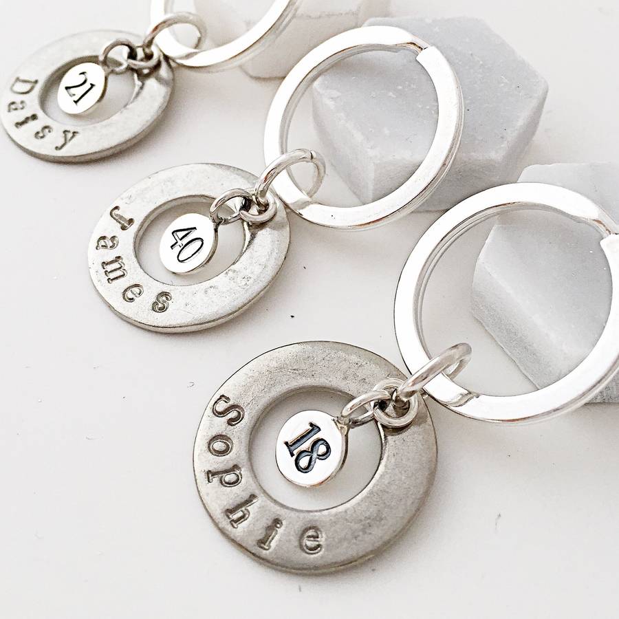 Pewter Birthday Keyring By Sophie Jones Jewellery