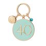 40th Birthday Keyring – Gold And Mint Confetti Number Keychain Gift, thumbnail 1 of 2