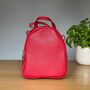 Triple Zipped Rucksack In Red, thumbnail 2 of 2