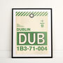 Dublin Vintage Luggage Tag Print, thumbnail 2 of 4