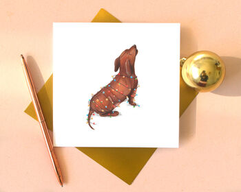 Dachshund Tan 'Happy Howlidays' Christmas Card, 4 of 4