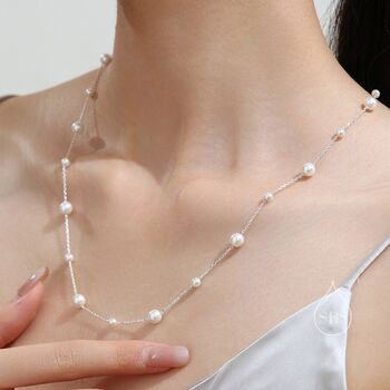 Sterling Silver Mother Of Pearl Two Way Necklace, 2 of 11