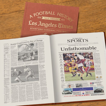 Stanford Cardinal College Football Personalised Newspaper History Book, 7 of 12