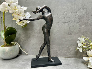 Black Sculpted Dancer Figurine – 29cm Dancing Ornament, 5 of 12