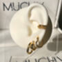 Thick Huggie Hoop Earrings With Solitaire Stone, thumbnail 2 of 3
