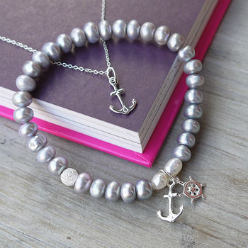Stay Anchored Freshwater Pearl Bracelet, 3 of 9