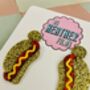 Hot Dog Glitter Resin Earrings, thumbnail 2 of 5