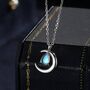 Moonstone Moon And Droplet Pendant Necklace, thumbnail 1 of 11