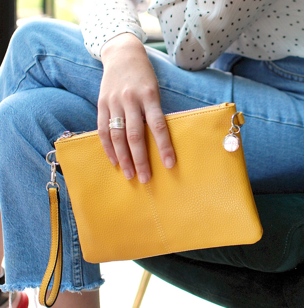 Personalised Vegan Leather Clutch Bag By Penelopetom