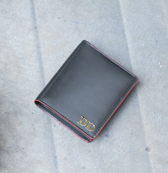 Men's Luxury Black Leather Wallet Card Holder Rfid Safe Personalised, 7 of 8