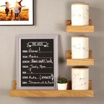 Personalised Oak Floating Ledge Shelf – Handmade Father’s Day Gift For Home Office, 6 of 8