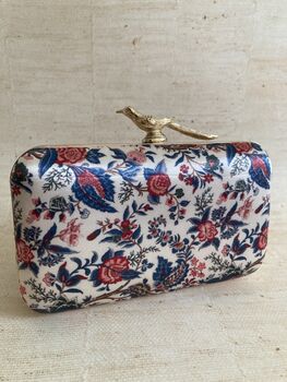 Floral Multicoloured Rectangular Digitally Printed Clutch Bag, 4 of 10