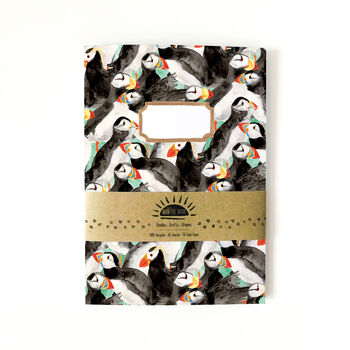 Improbability Of Puffins A5 Lined Journal, 4 of 10