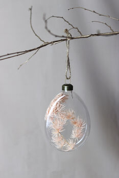 Dried Flower Glass Christmas Tree Baubles, 4 of 6