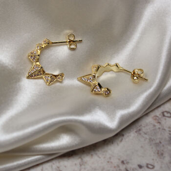 Arabella Spike Hoop Earrings | 14 K Gold Plated, 5 of 7
