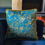 Luxury Super Soft Velvet Cushion Rainforest Teal With Optional Piping, thumbnail 5 of 9