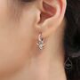 Sterling Silver Tiny Bull Skull Huggie Hoop Earrings, thumbnail 6 of 10