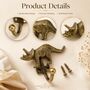 Vintage Brass Rhinoceros Wall Hooks Set Of Two, thumbnail 6 of 9
