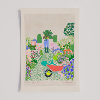 Gardener Art Print Flowers Gardening Scene Poster, 4 of 9